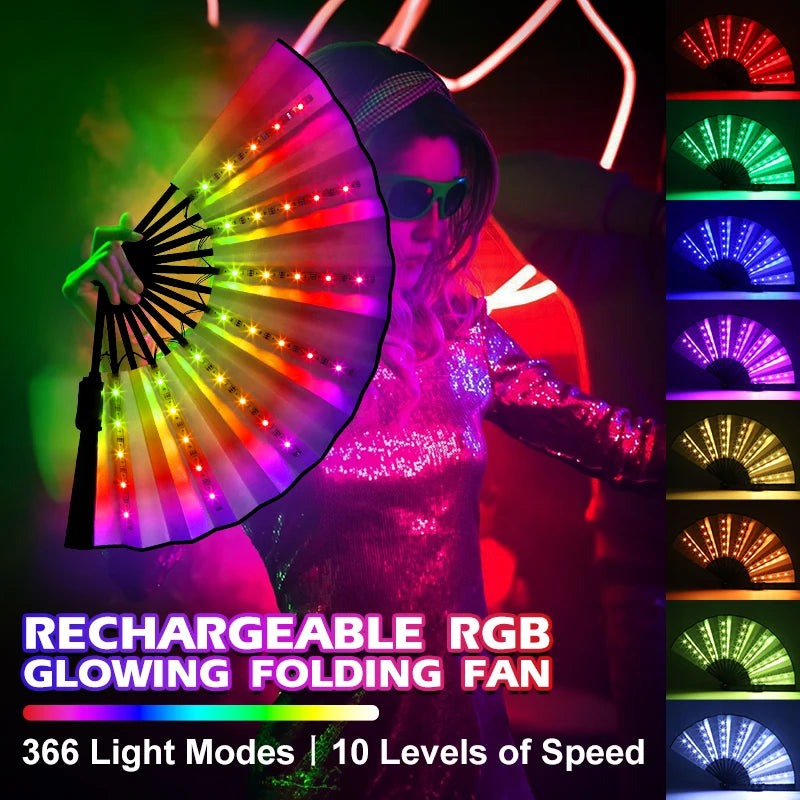 RGB Folding Rave Fan