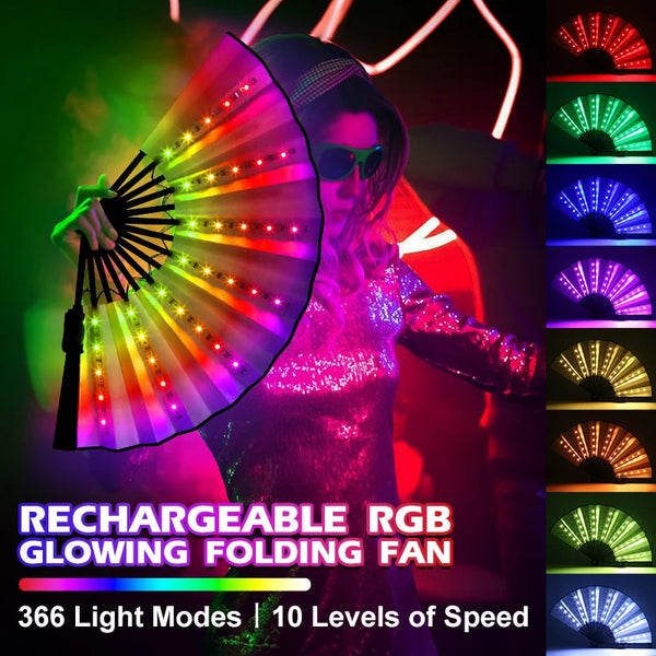 RGB Folding Rave Fan